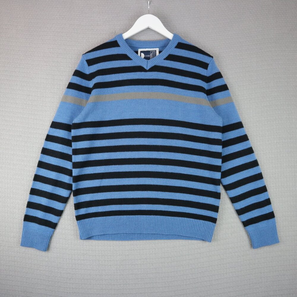 Code Y2K Striped Sweater Mens Medium
